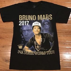 Bruno Mars 24K Magic World Tour 2017 Concert Shirt Double Sided Adult S